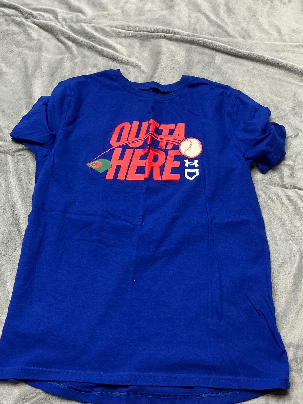 Under Armour Boys Royal Blue 'Outta Here' Graphic Tee